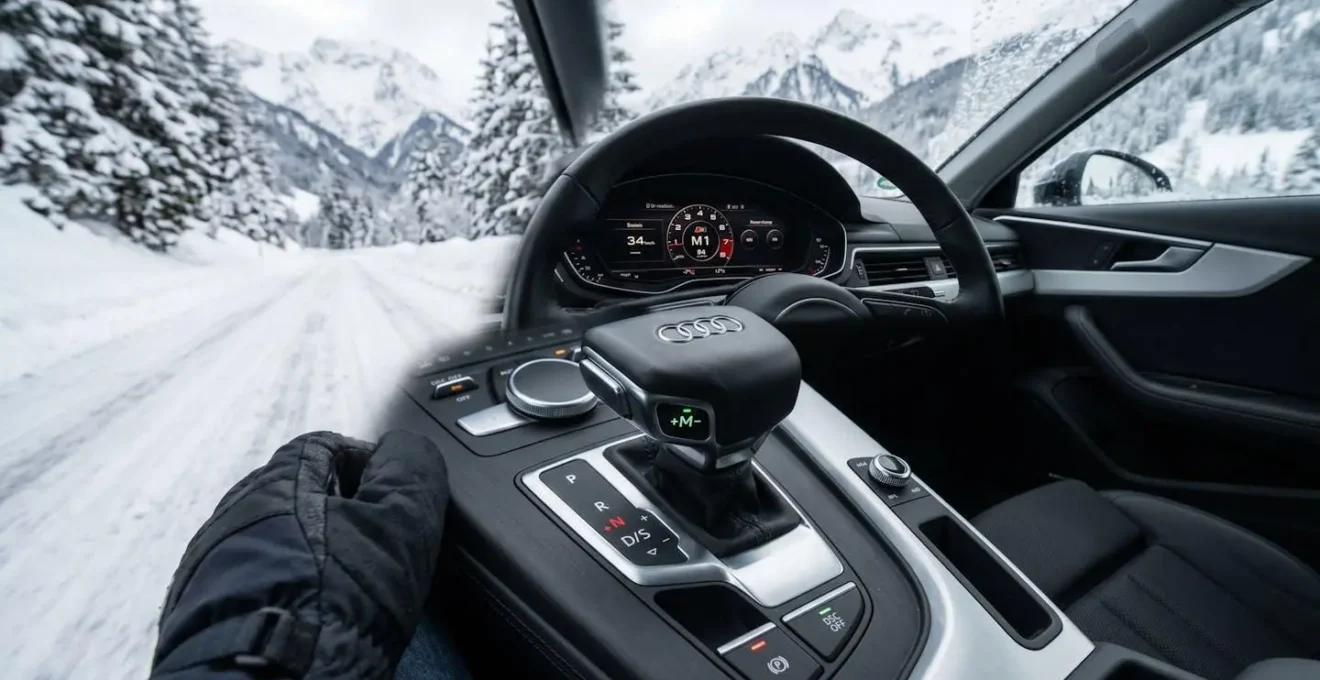 Sélecteur de boîte automatique en position manuelle pour conduite sur neige