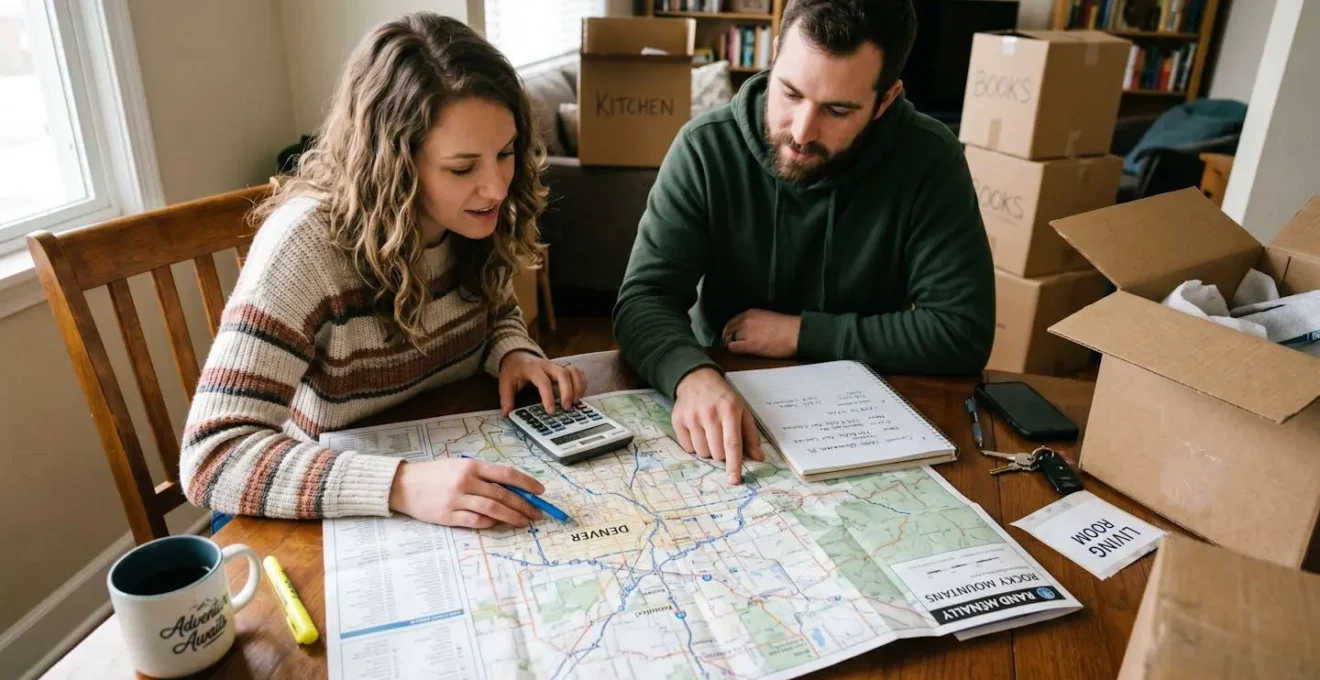 Planification d'un trajet de déménagement avec carte et calculatrice