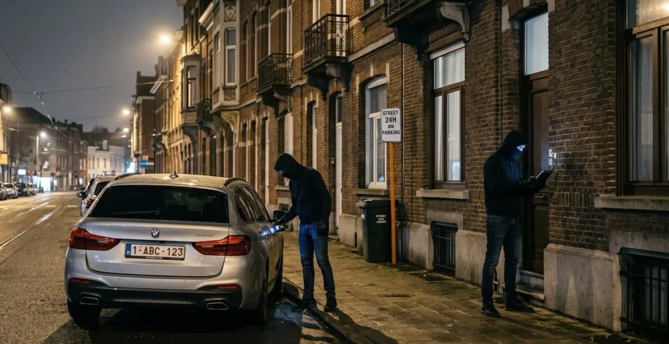 Technique de vol par relais sur une voiture keyless en environnement urbain belge